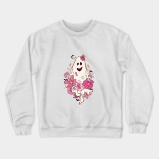 Retro Cute Ghost - Breast Cancer Survivor Crewneck Sweatshirt